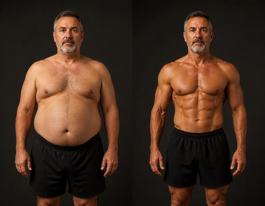 Before and after transformation of Thomas K.